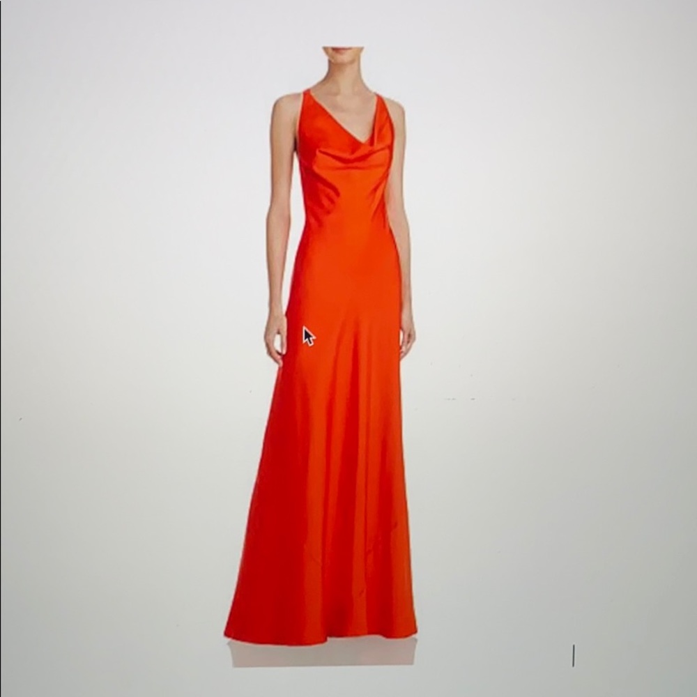 Red Drape-Front Gown